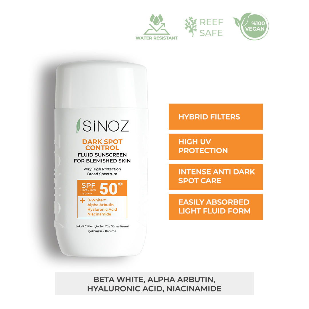 Sinoz Dark Spot Control Fluid Sunscreen SPF 50+, 50ML