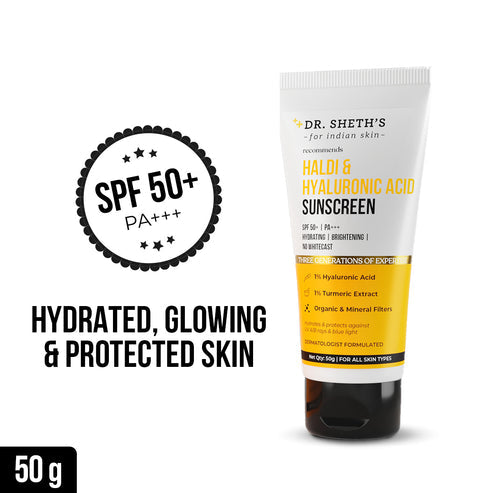 Dr. Sheth's Haldi & Hyaluronic Acid Sunscreen, 50 GM
