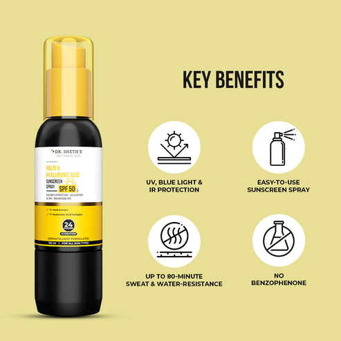Dr. Sheth's Haldi & Hyaluronic Acid Sunscreen Spray, 100 ML