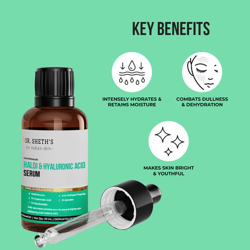 Dr. Sheth’s Haldi & Hyaluronic Acid Serum, 30 ML