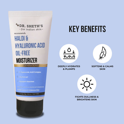 Dr. Sheth’s Haldi & Hyaluronic Acid Oil-Free Moisturizer, 50 GM