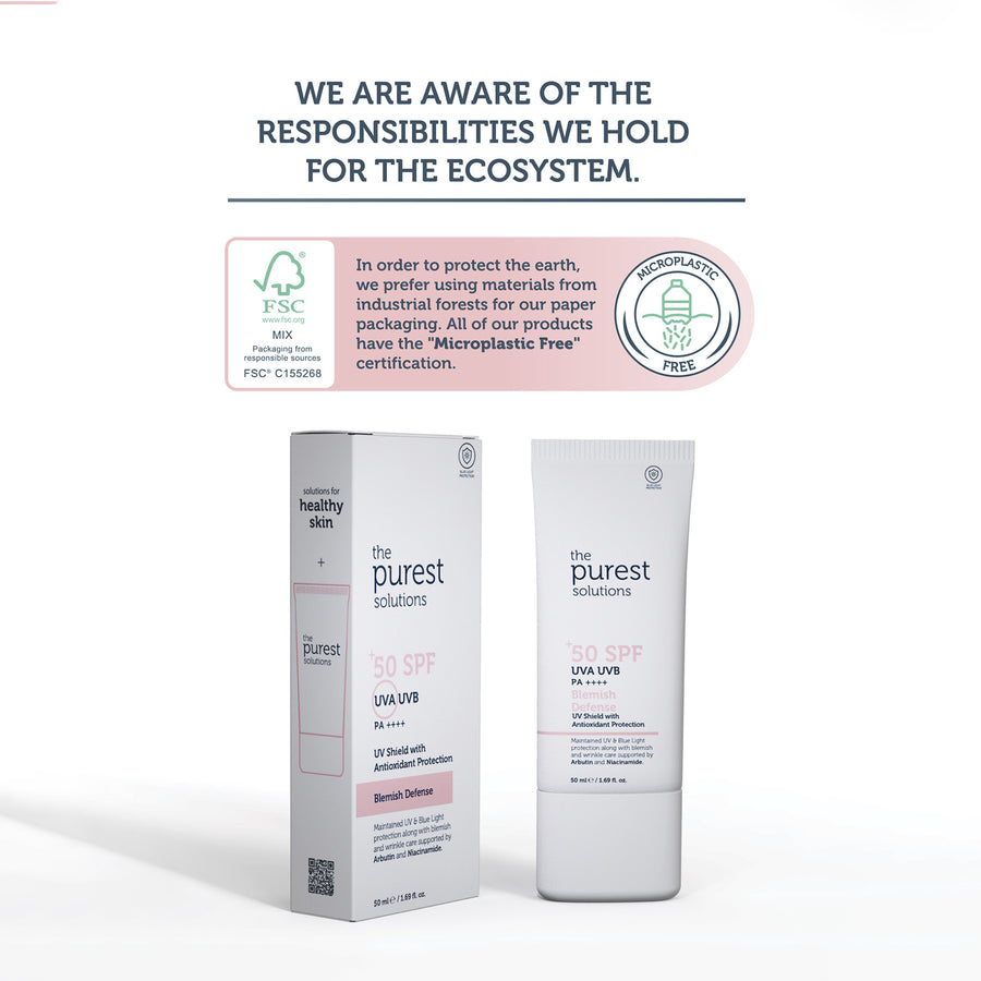 The Purest Solutions Blemish Defense UVA/UVB Antioxidant Protection For Blemish Prone Skin 50+ SPF, 50ML