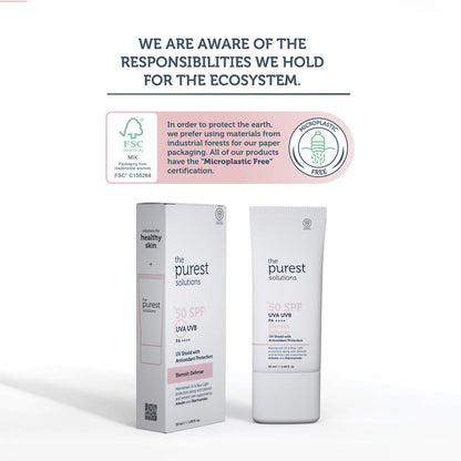 The Purest Solutions Blemish Defense UVA/UVB Antioxidant Protection For Blemish Prone Skin 50+ SPF, 50ML