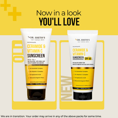 Dr. Sheth's Ceramide & Vitamin C Sunscreen, 80 GM