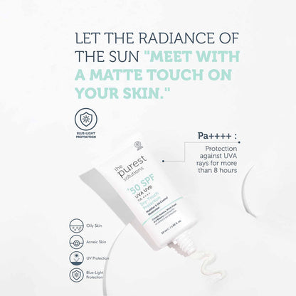 The Purest Solutions Dry Touch Protection Mattifier & Oil Control Moisturizer for Oily Skin 50+ SPF, 50ML
