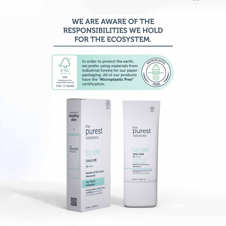 The Purest Solutions Dry Touch Protection Mattifier & Oil Control Moisturizer for Oily Skin 50+ SPF, 50ML
