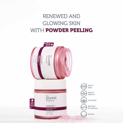The Purest Solutions Exfoliating Fruit Enzyme Powder Peeling 0.6% Azelaic Acid & 0.2% Malic Acid, 55GM