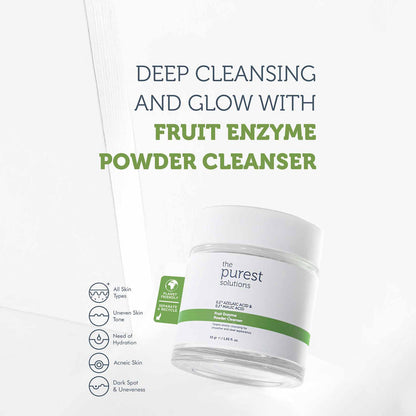 The Purest Solutions Exfoliating Fruit Enzyme Powder Cleanser 0.2% Azelaic Acid & 0.2% Malic Acid, 55GM