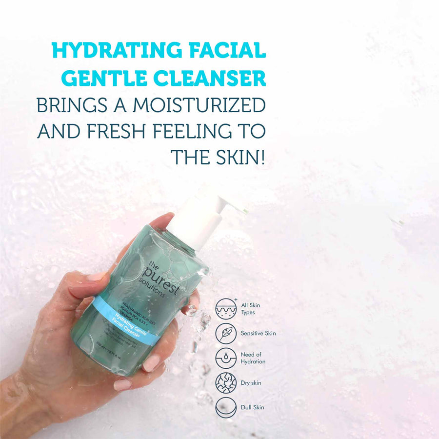 The Purest Solutions Hydrating Gentle Facial Cleanser 0.5% Hyaluronic Acid 0.5% Sodium PCA Ceramide, 200ml
