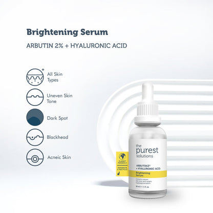 The Purest Solutions Arbutin 2% + Hyaluronic Acid Brightening Serum, 30ml