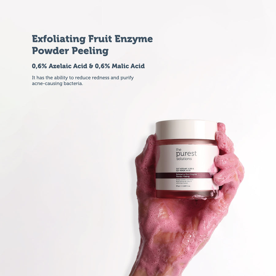 The Purest Solutions Exfoliating Fruit Enzyme Powder Peeling 0.6% Azelaic Acid & 0.2% Malic Acid, 55GM