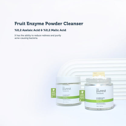 The Purest Solutions Exfoliating Fruit Enzyme Powder Cleanser 0.2% Azelaic Acid & 0.2% Malic Acid, 55GM