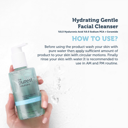 The Purest Solutions Hydrating Gentle Facial Cleanser 0.5% Hyaluronic Acid 0.5% Sodium PCA Ceramide, 200ml