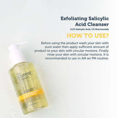 The Purest Solutions Exfoliating Salicylic Acid Cleanser 0.5% Salicylic Acid 1% Niacinamide, 200ml