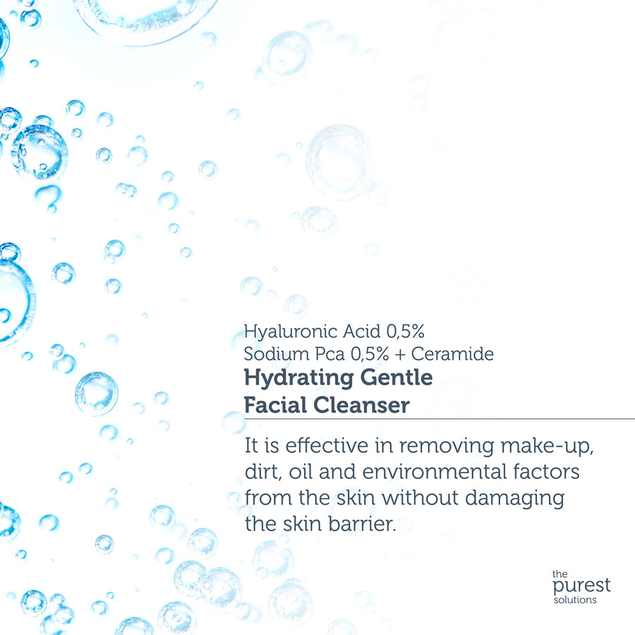 The Purest Solutions Hydrating Gentle Facial Cleanser 0.5% Hyaluronic Acid 0.5% Sodium PCA Ceramide, 200ml