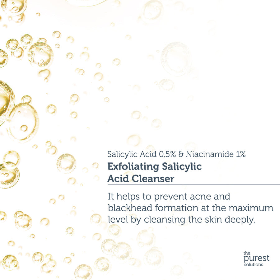 The Purest Solutions Exfoliating Salicylic Acid Cleanser 0.5% Salicylic Acid 1% Niacinamide, 200ml