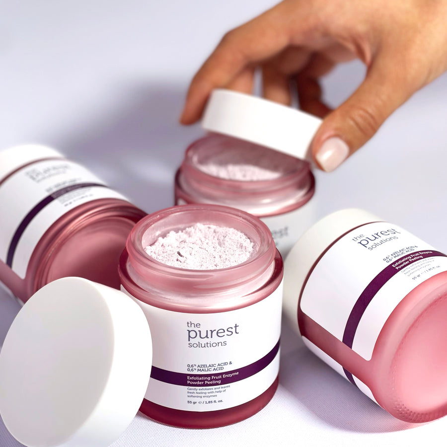 The Purest Solutions Exfoliating Fruit Enzyme Powder Peeling 0.6% Azelaic Acid & 0.2% Malic Acid, 55GM