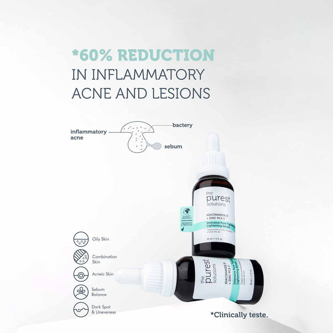 The Purest Solutions Niacinamide 5% + Zinc PCA Intensive Pore Tightening & Lightening Serum, 30ml