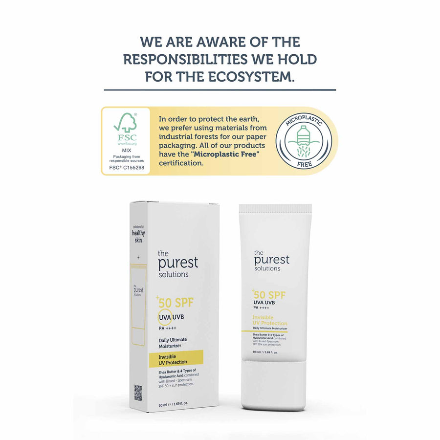 The Purest Solutions Invisible UV Protection Daily Intensive Moisturizer 50+ SPF, 50ML