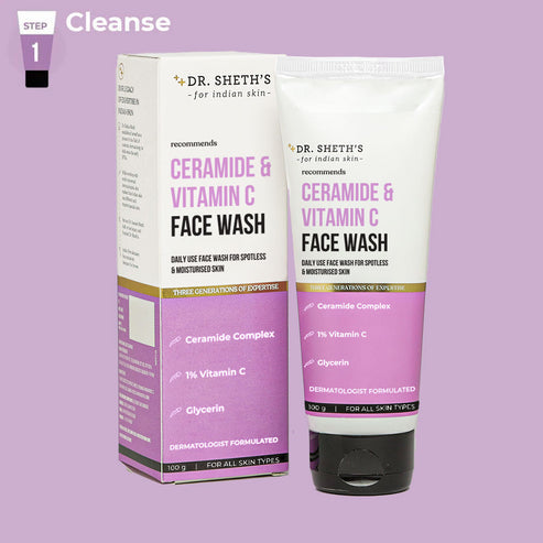Dr. Sheth’s Ceramide & Vitamin C Face Wash, 100 GM
