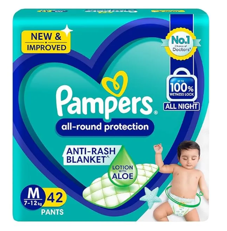 Pampers Baby Diapers Pants, Medium (42 Count)