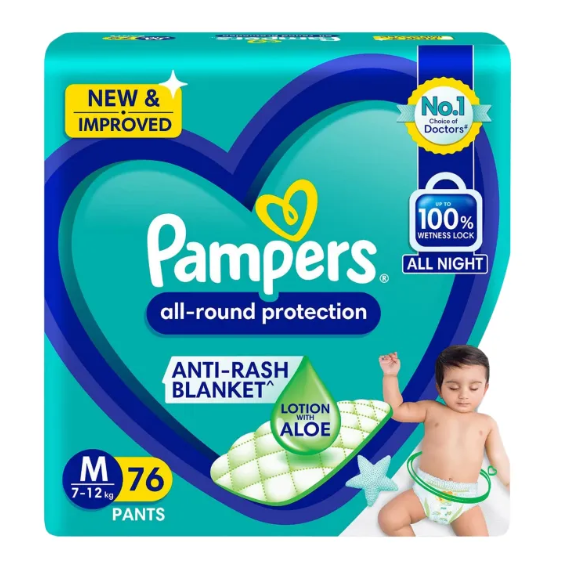 Pampers New Diapers Pants, Medium (76 Count)