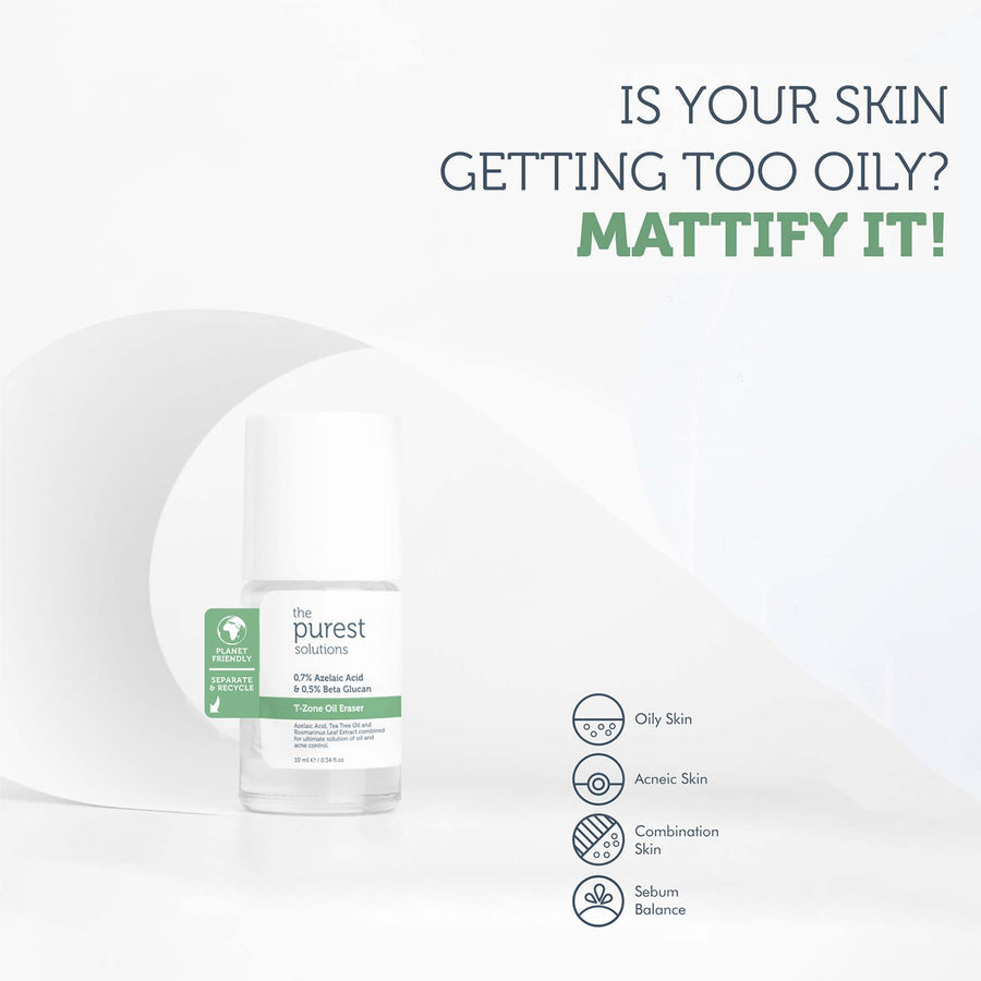 The Purest Solutions T-Zone Oil Eraser 0.7% Azelaic Acid & 0.5% Beta Glucan, 10ML