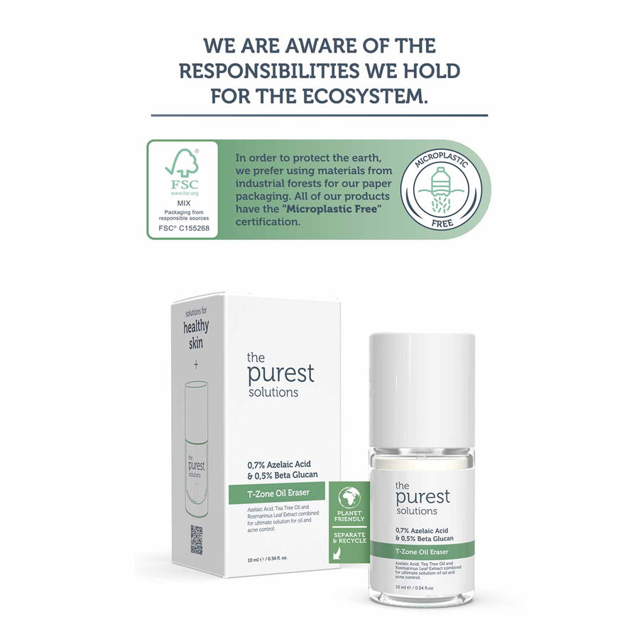 The Purest Solutions T-Zone Oil Eraser 0.7% Azelaic Acid & 0.5% Beta Glucan, 10ML