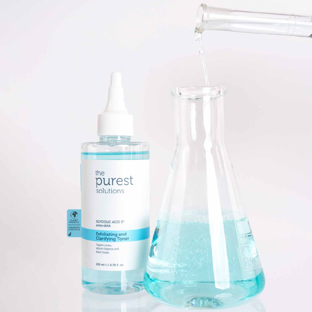The Purest Solutions 5% Glycolic Acid Purifying Toner AHA + BHA Exfoliating and Clarifying Toner, 200ML