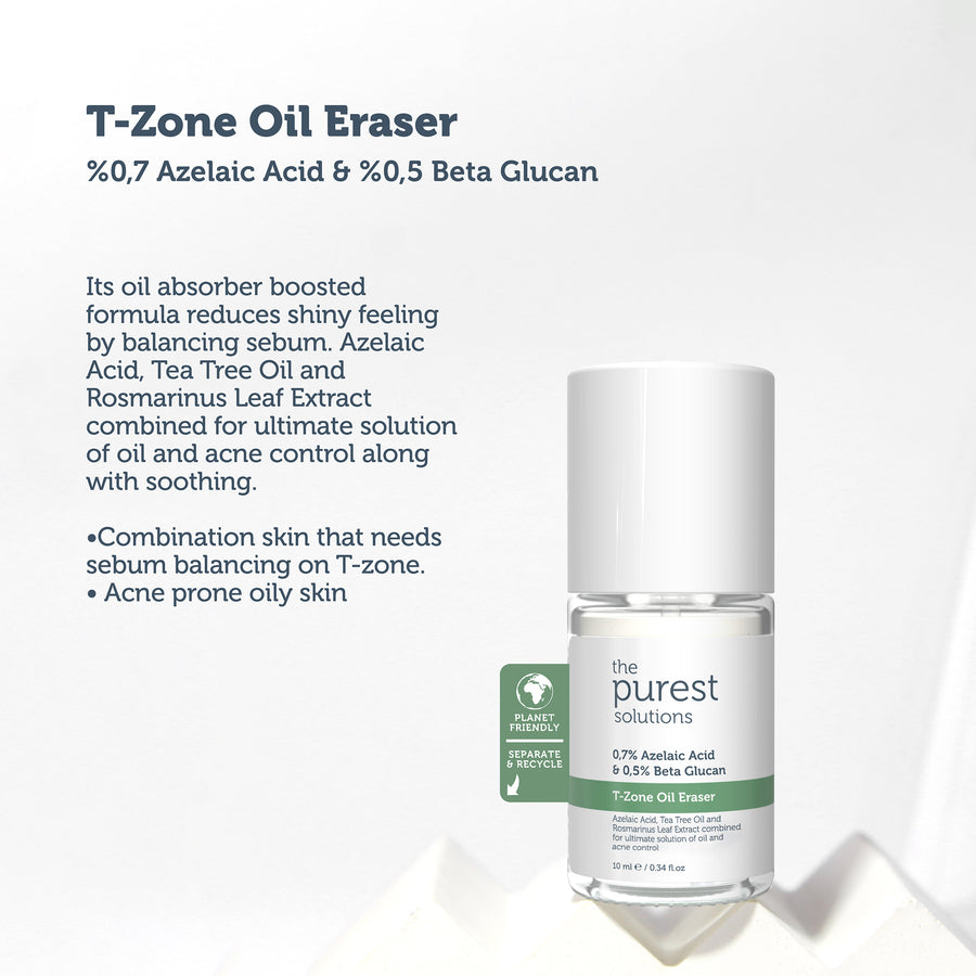 The Purest Solutions T-Zone Oil Eraser 0.7% Azelaic Acid & 0.5% Beta Glucan, 10ML