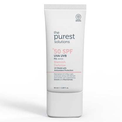 The Purest Solutions Blemish Defense UVA/UVB Antioxidant Protection For Blemish Prone Skin 50+ SPF, 50ML