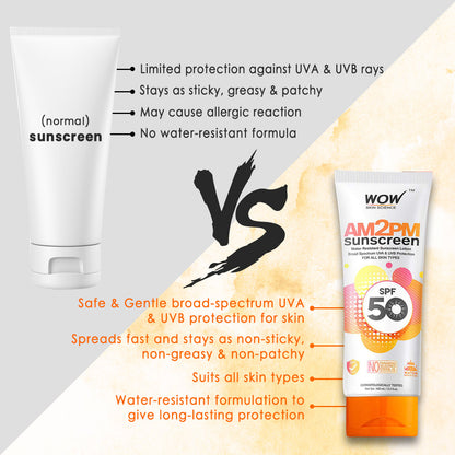 WOW SKIN SCIENCE AM2PM SPF50 SUNSCREEN LOTION, 100ML