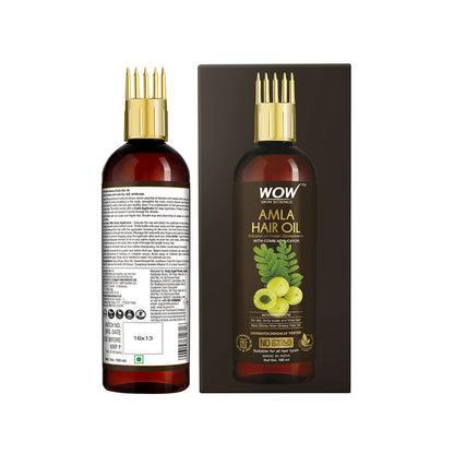 WOW SKIN SCIENCE AMLA HAIR OIL WITH COMB, 100ML
