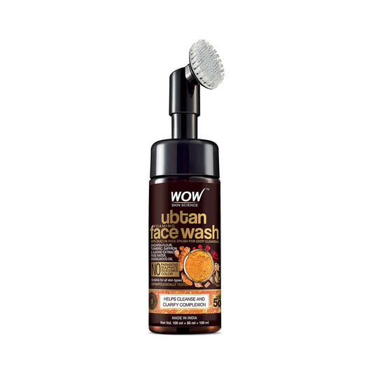 WOW SKIN SCIENCE UBTAN FACE WASH W/BRUSH, 150ML