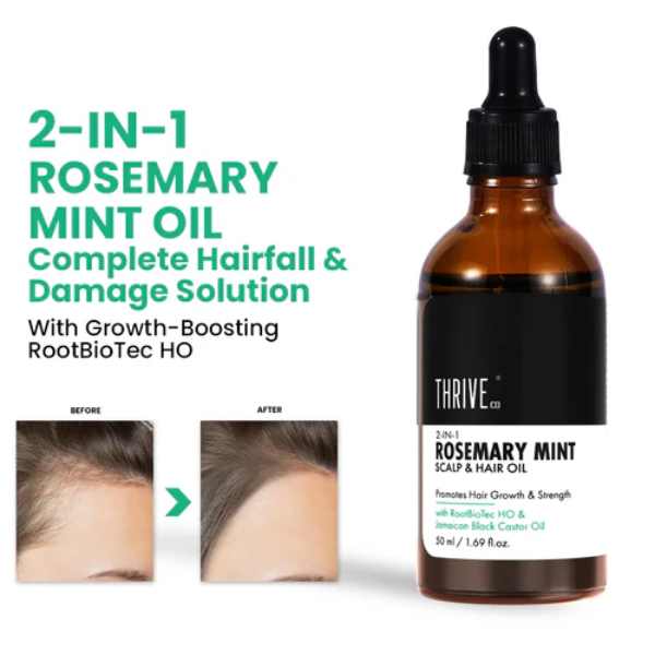 ThriveCo 2-in-1 Rosemary Mint Hair Oil, 50 ML
