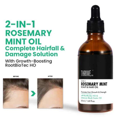 ThriveCo 2-in-1 Rosemary Mint Hair Oil, 50 ML