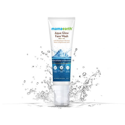 Mamaearth Aqua Glow Face Wash With Himalayan Thermal Water and Hyaluronic Acid for Intense Hydration, 100 ML