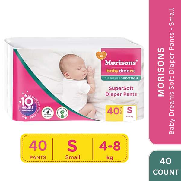 Morisons Baby Dreams Soft Diaper Pants - Small, 40 Count