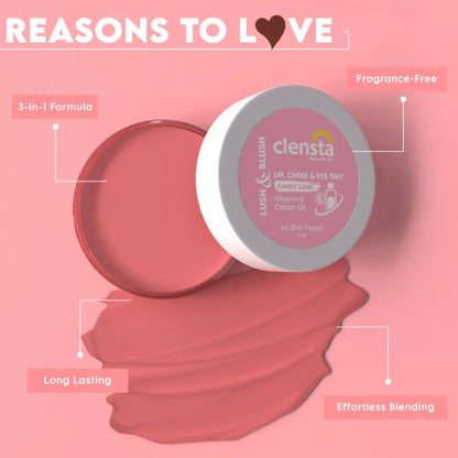 Clensta Lush & Blush Lip, Cheek & Eye Tint 02 Candy Cane, 5 GM (Copy)