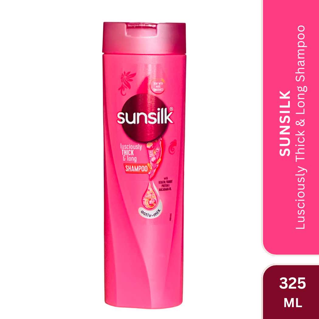 Sunsilk Lusciously Thick & Long (Pink) Shampoo, 325 ML