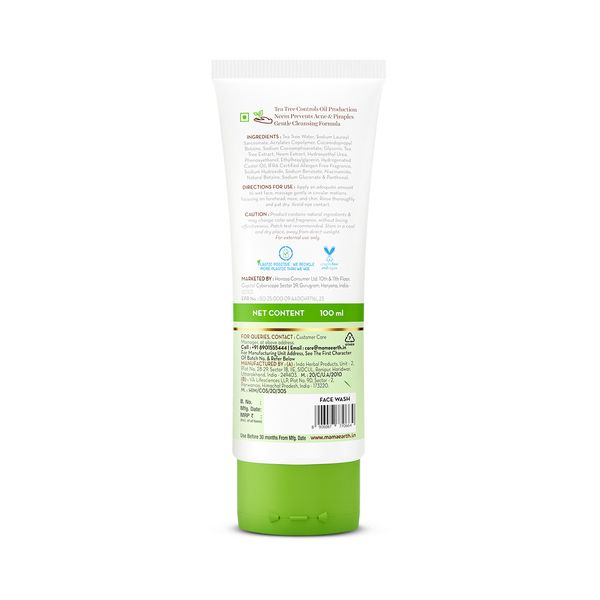 Mamaearth Tea Tree Natural Face Wash for Acne & Pimples Wash, 100 ML