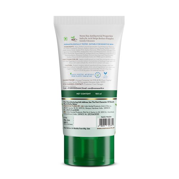 Mamaearth Neem Pimple Clear Face Wash with Neem & Salicylic Acid, 150 ML
