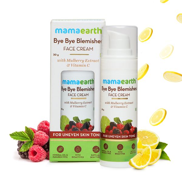 Mamaearth Bye Bye Blemishes Face Cream for Reducing Pigmentation & Blemishes with Mulberry Extract & Vitamin, 30 ML