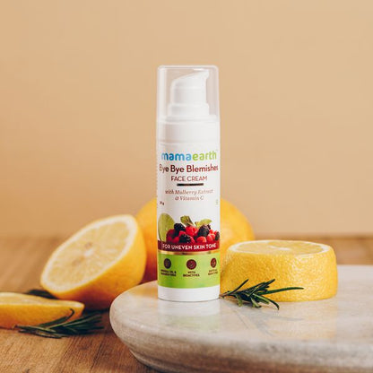Mamaearth Bye Bye Blemishes Face Cream for Reducing Pigmentation & Blemishes with Mulberry Extract & Vitamin, 30 ML