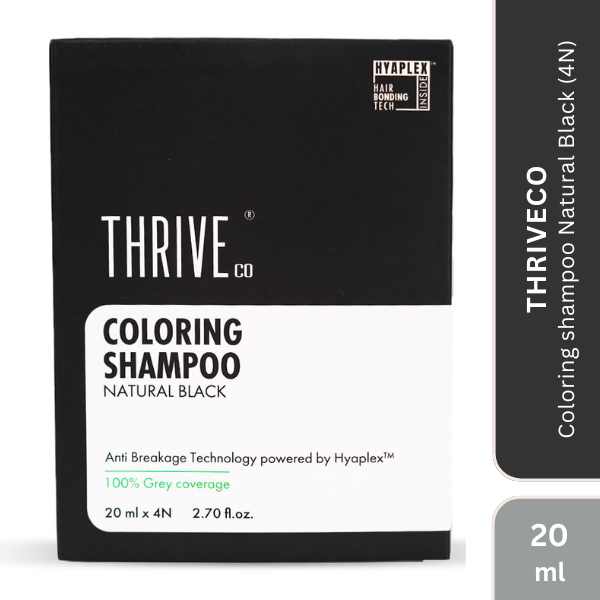 ThriveCo Coloring shampoo Natural Black, 20ML x 4N