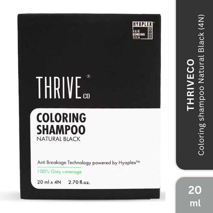 ThriveCo Coloring shampoo Natural Black, 20ML x 4N