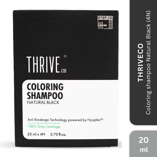 ThriveCo Coloring shampoo Natural Black, 20ML x 4N