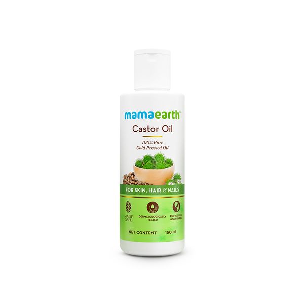 Mamaearth Castor Oil for Healthier Skin, Hair and Nails with 100% Pure and Natural Cold-Pressed Oil, 150 ML