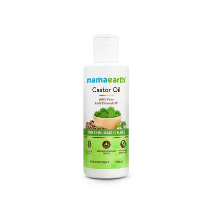 Mamaearth Castor Oil for Healthier Skin, Hair and Nails with 100% Pure and Natural Cold-Pressed Oil, 150 ML