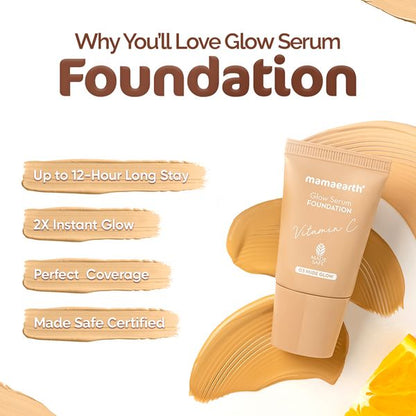 Mamaearth Glow Serum Foundation Mini Tube - Nude Glow, 18 ML